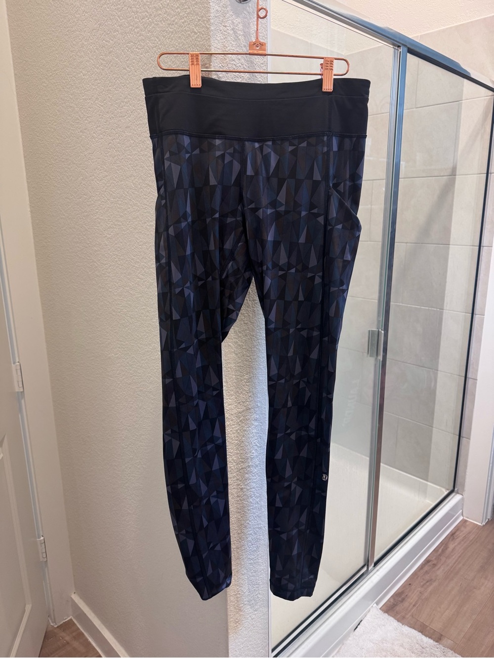 Black Lulu lemon Geometric Print High-Waist Leggings